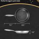 Lorchy Home 8" Hybrid Nonstick Frying Pan, Stainless Steel Ceramic Nonstick Skillet for Eggs & Omelets, Small Egg Pan, Stay-Cool Handle, Induction Compatible, Oven Safe