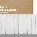 Diatomite Stone Bath Mat for Bathroom – Roll-Up & Foldable | 23.62" x 15.75" | Quick Drying & Super Absorbent | Long Diatomite Stone Drying Mat| Non-Slip | Durable | Off White