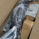 KKTONER Rolling Stool with Mid Back Height Adjustable Chair PU Leather Swivel Chair with Wheels for Office Home Task Drafting (Black)