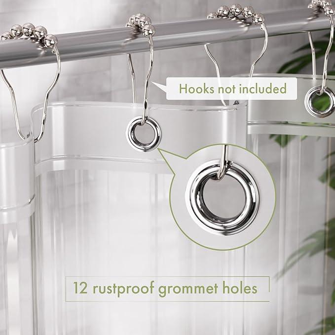 Bath Shower Curtain Liner, 6 x 3 Ft Clear Shower Curtain Liner, Waterproof Plastic Shower Liner
