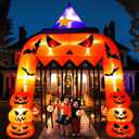 AerWo 12FT Tall Halloween Inflatables Archway Giant Arch, Pumpkin Blow Up With Built-in LED Lights for Outdoor Decorations, Holiday Yard Lawn Garden Party Decor