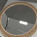 21 Inch Boho Round Hanging Wall Mirror Decorative Rattan Circle Wall Mounted Mirror for Farmhouse, Living Room, Bedroom, Bathroom