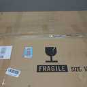 Coffee Table for Living Room Mid Century Modern Center Table with Glass Top and Wood, Transparent/Black, 36 Inch