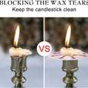 400 Pack White Taper Candles with Drip Guards & Paper Holders - 5 Inch Odorless Religious Candles for Church Prayers, Sabbath Ceremonies, & Home Decorations