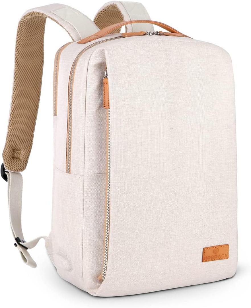 Nordace Siena Smart Backpack with USB Charging - 15.6 Inch Laptop Backpack, 19L Daily Backpack for Travel, Everyday, or Work (Beige)