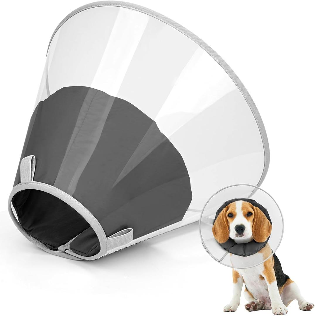 Dog Cone Collar for Recovery: Soft Elizabethan Collar Alternative to Stop Licking, Adjustable Pet Cone for Dogs, for Surgery, Spay, Injury, Skin Treatment Medium