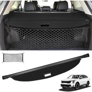 Sze Cargo Cover for Kia Sorento 2021-2025 Accessories Retractable Trunk Cover Black Rear Trunk Security Cover Shielding Shade Waterproof-New Upgrade