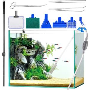 FACULX Fish Tank Cleaner Vacuum with Fish Tank Cleaning KitPlastic Gravel Vacuum for AquariumAquarium Siphon Pump for WaterAquarium Vacuum Gravel Cleaner for Various Tank Sizes