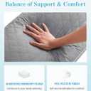 YZ HOME Long Body Pillow for Adults - Firm Body Pillow Insert with Shredded White Memory Foam, Adjustable Height, Soft Support for Side Sleeping, Pregnant Women, Washable (Grey, 20x54 Inch)