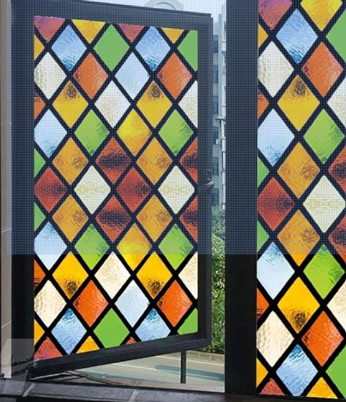 Achoice4u Stained Glass Window Film,23.6" x 35.4" Colorful Diamonds