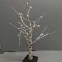 Lillian Vernon White Birch Light-Up Easter Tree - 15" Tabletop LED Twig Holiday Tree, Lights & Timer, Mini Ornament Centerpiece Décor for Home