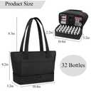Nail Polish Organizer Holds 32 Bottles Nail Polish & Nail Lamp, Nail Organizers and Storage for Nail Stuff, Double Layer Nail Bag Organizer Case with Portable Handle for Travel