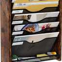 Wall File Organizer,6 Tier Mesh Mail Organizer Wall Mounted,Hanging File Holder,Magazine Rack for Documents,Magazine,Literature,File,Mails,Envelopes