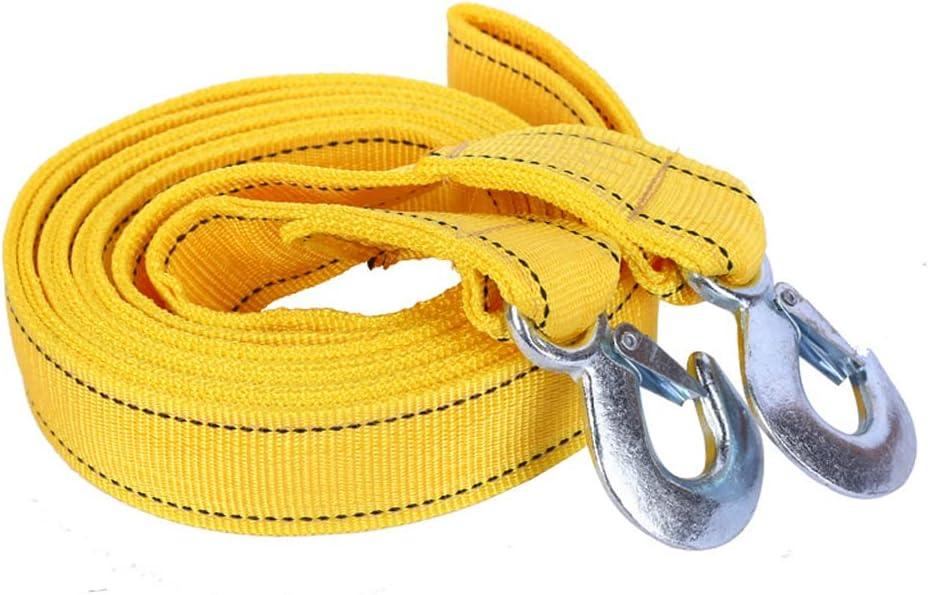 WANLIAN Tow Straps Heavy Duty with Hooks Double-Layer Towing Strap 2” x 13’ 10000 LB Capacity Trailer Belt for Cars Trucks Jeeps Boats and More, Tow Rope Yellow (Pack of 2)