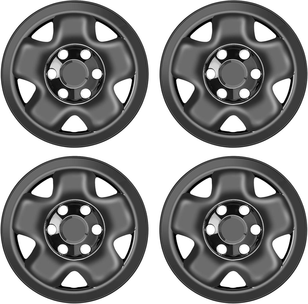 Wheel Skins Compatible with Toyota Tacoma 2005-2023 16 inch Wheel Covers Set of 4 Packs (Glossy Black)