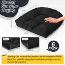 Thyle Outdoor Chair Cushions Set of 6 Waterproof Sun Protection Square Tufted Overstuffed Patio Furniture Seat Cushion for Patio Furniture Dining Indoor 19" x 19"(Black), 19 x 19 x 3.94 inches