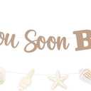 Sea You Soon Baby Banner with Seashell Theme Banner - Seashell Baby Shower Decorations Boy Girl, Under the Sea Ocean Themed Party Supplies for Pregnancy Celebration Newborn Party