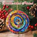 3 x Christmas Ornament, Xmas Decorations for Tree, Christmas Tree Ornaments, Hanging Ornaments for Home Decor, Holiday Ornament, Gifts for Art Lovers, Holiday Party Gifts, Xmas Gift Ideas - Rainbow Spiral