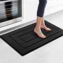 GRANNY SAYS Kitchen Mats for Floor, Kitchen Rugs Non Slip Washable, Thick Sink Rugs Floor Mats for Laundry Hardwood Floors, Washable Small Carpet Low Profile, 32'' x 20'', Black