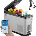 VEVOR Car Refrigerator, 12 Volt Car Armrest Refrigerator Fridge, 15 L Single Zone Portable Freezer, -4-68 Adjustable Range, 12/24V DC and 100-240V AC Compressor Cooler for Outdoor, Camping