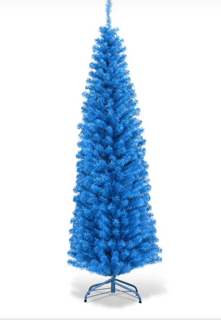 6 Feet Unlit Artificial Christmas Halloween Pencil Tree with Metal Stand