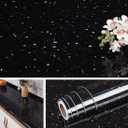 Livelynine 24 X 197 Pearl Black Granite Countertop Contact Paper Waterproof Peel and Stick Countertops for Kitchen Wallpaper Self Adhesive Covering Renter Friendly Counter Top Covers Vinyl Bathroom