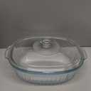 Glass Baking Dishes for Oven, 2 Pack Casserole Dishes with Lid, Oval Baking Dish Set for Lasagna Casseroles Leftovers Cooking Kitchen, 1.9 Qt and 3 Qt, Clear