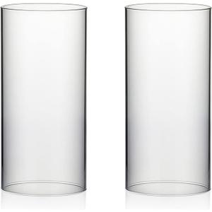 WGVI Hurricane Candle Holder Sleeve, Wide 4.7", Height 10", 1 Pieces, Clear Glass Cylinder Open Both Ends, Chimney Shade Tube (HST4710_2pc)