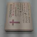 Quilted Vegan Leather Bible Cover, Color-Blocked Bible Cover Case for Women, Large Bible Carrying Case with Handle, Bible Study Supplies & Christian Gift for Women (White & Brown, M/L)