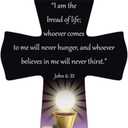 6 x Trinity Church Supply My First Communion Gifts, Bread of Life Hanging Wooden Cross, Religious Keepsakes for Boys and Girls, 6 Inches