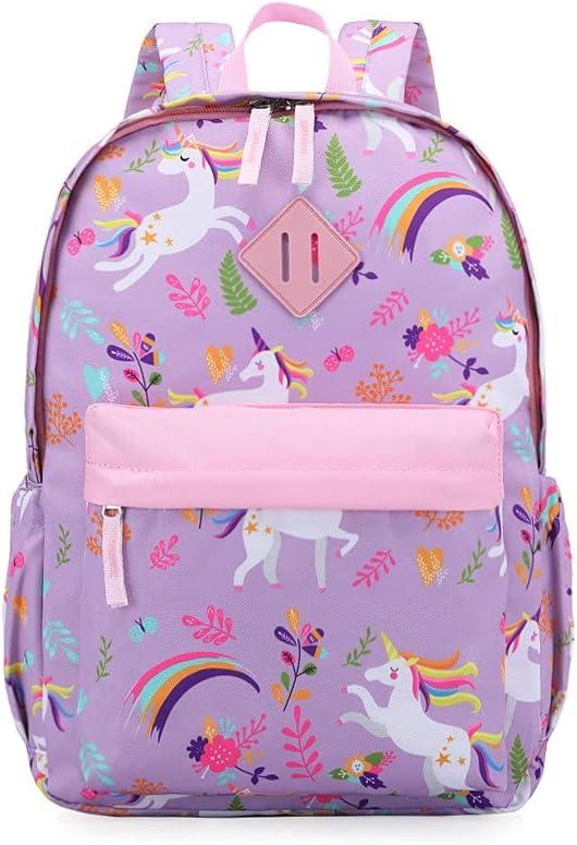 KK CRAFTS Preschool Backpack Kindergarten Little Kids Toddler Elementary School Backpacks for Boys and Girls with Chest Strap(15Inch, Purple Unicorn)