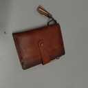 Leather Wallet Women,RFID Blocking Small Wallets for Women Compact Bifold Slim Wallet Card Holder With Zipper Coin Pocket Brown