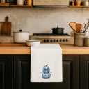 Fall Chinoiserie Pumpkin Kitchen Towel - Blue and White Pumpkins Pumpkin Decorative Hand Towels for Bathroom Decor, Chinoiserie Bow Fall Farmhouse Dish Tea Towels for Kitchen Decor, 16x24 Inch