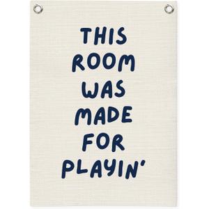 Playroom Wall Decor,This Room Was Made For Playin Banner,Nursery Decor,Kids Bedroom Hanging Banner for Toddler Room Palayroom 18x25 Inch