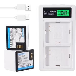 2-Pack 2 Arlo A-1 A-1B A-1C Battery and Charger, for Arlo Pro, Pro 2 VMC4030 VMC4030P VMS4230 VMS4430 VMS4530 VMS4430P VMS4530P-100NAR VMA4400 Security Camera (2 Batteries+Charger) (White)