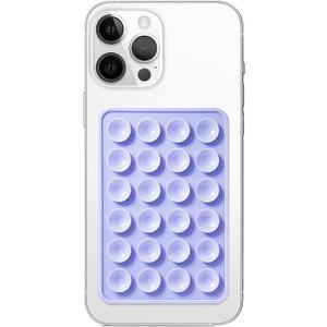 Galundge Silicone Suction Phone Case Mount, Non Slip Sticky Phone Grip for Cellphone, Silicon Adhesive Suction Cup Phone Mount, Strong Grip Holder for Selfies and Videos (Lavender)
