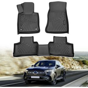 Powerty Floor Mats for 2023 2024 2025 Mercedes Benz GLC?GLC 300?GLC 350e?4Matic Accessories All Weather Floor Liner 3D TPE 1st & 2nd Row Floor Mat Heavy-Duty Floor Liners