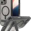 ZAGG Santa Cruz Snap with Kickstand Case for iPhone 16 Pro Max  MagSafe Compatible, 13ft Military-Grade Drop Protection, Reinforced with Graphene, Clear Case with Vibrant Color Accents, Black