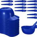 PATIKIL 24 Set Ice Cream Bowls and Spoons Set, 8oz Baseball Cap Ice Cream Bowl Baseball Helmet Snacks Dessert Bowls Plastic Cute Reusable for Chocolate Birthday Party, Blue