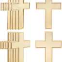 12 Inch 12 Pack Unfinished Wooden Cross Unpainted Wood Layered Framed Cross for DIY Crafts