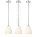 FEMILA 3 Pack 6.7" Vintage Light Fixtures, Milk Glass Kitchen Island Lighting, Brushed Nickel Antique Chandelier, Hanging Light Fixture for Bedroom Hotel Living Room, 4FYD87MIL-3PK BN