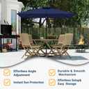 6.5' x 10' Rectangular Patio Umbrella Large Outdoor Market Umbrella w/UV Protection, Push Button Tilt and Crank Lift, Rectangle Table Umbrella for Garden, Deck, Pool, Patio, Navy Blue