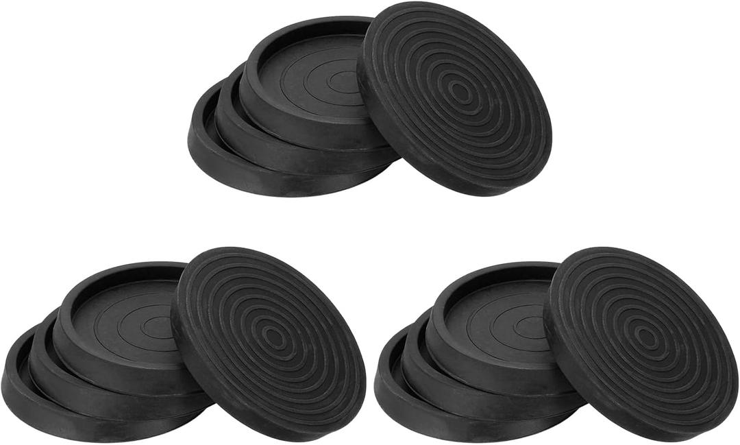 PATIKIL 3 Inch Rubber Furniture Pads, 16 Pack Non-Slip Furniture Coasters Round Anti Skid Caster Cups Furniture Feet Cup Floor Protectors for Bed Couch Stoppers, Black