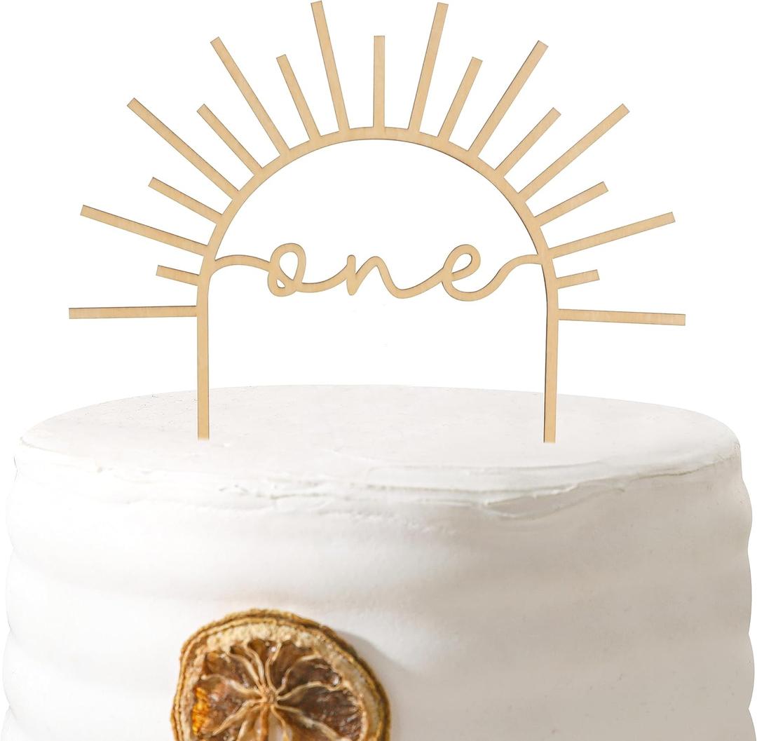 Sunshine Cake Topper for 1st Birthday - Wooden Smash Cake Topper for You Are My Sunshine Party Decoration,First Birthday Supplies for Photo Booth Props Anniversary (Sunshine ONE)