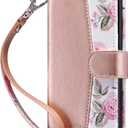 ULAK Compatible with iPhone XR Wallet Case for Women, Premium PU Leather Folio Flip Case with Card Holders Kickstand, Shockproof Protective Phone Cover 6.1 inch, Rose Gold