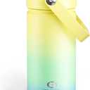 ENCOOL Insulated Water Bottle with Straw Stainless Steel Water Bottle, Leak-Proof, BPA-Free, Double Wall Vacuum Keeps Cold for 24 Hours for Sports, Travel, School (18 oz, Soft Lagoon)