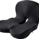 Memory Foam Contoured Seat Cushion with L-Shaped Ergonomic Design for Office Chair Car Seats  Seat Cushion for Truck Driver, Truck Car Seat Cushions for Driving Lumbar Support(Black)