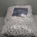 Bigacogo Chunky Knit Throw Blanket for Couch, 51x63 inches, 100% Hand Knitted with Thick Jumbo Chenille Yarn, Cozy Soft Large Rope Knot Cable Crochet Blankets for Sofa Bed Living Room, Light Grey