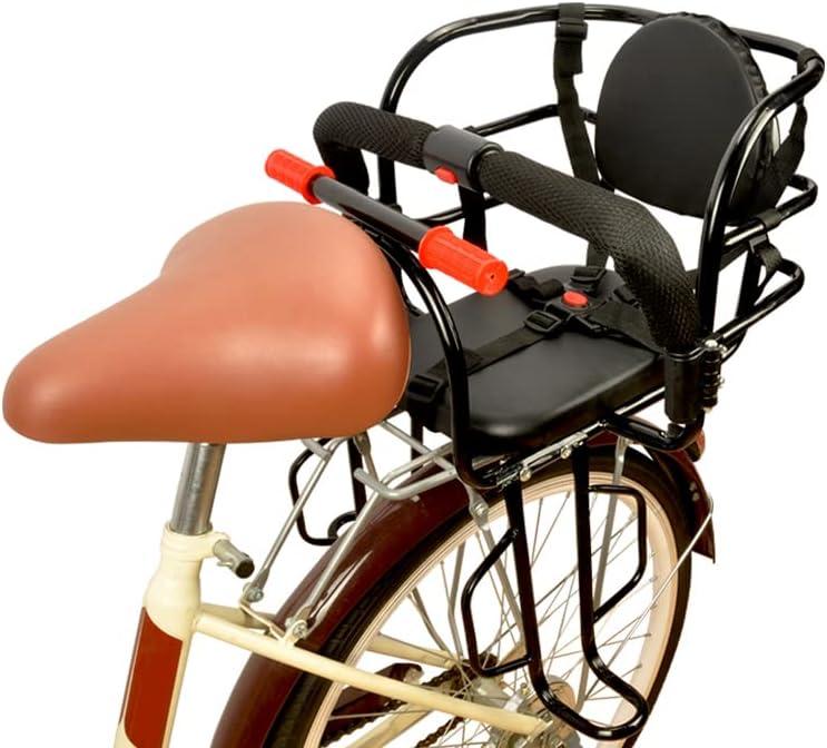 Kids Rear Bike Seat, Rear Mount Child Bike Seat for 18 Months to 7 Years Old, Safety Bicycle Carrier for Adult Mountain Bike & Electric Bikes (Black)