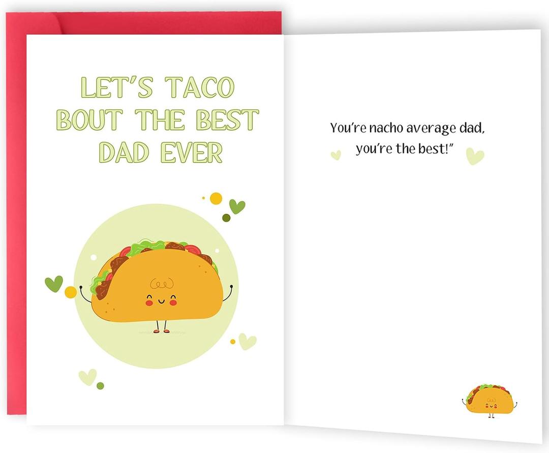 5 x ICOOLYI Funny Father's Day Card for Dad, Fathers Day Gift from Daughter Son Wife